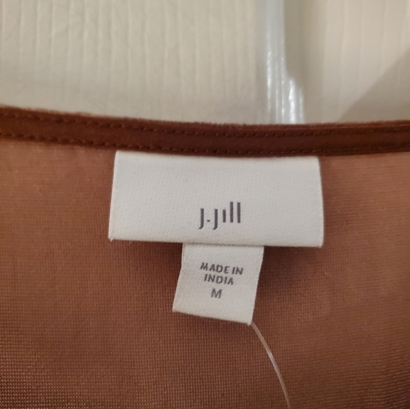 J.Jill Luxurious Velvet Embroidered Bell-Sleeve Top Sz M - Picture 8 of 9